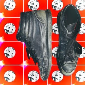 SOLD✨PRADA | 8 / 9 / 42 | Milano Noir Leather High Top Trainers Sneakers 4T2488